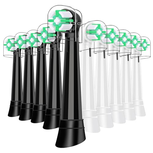 Recambio Cepillos Compatible con Oral B IO Cepillos Eléctrico, Cabezales Compatible con Oral B IO 2/3/4/5/6/7/8/9/10 Cuida tus Dientes y Encías (10 Negro/Blanco)