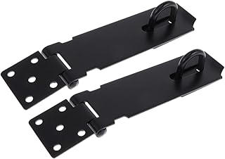 DOITOOL 2pcs Door Lock Heavy Duty Padlock Gate Lock Hasp Bolt Hasp Lock with Lock Padlock Hasp Clasp Hasp Door Old Fashioned Cabinet Lock Stainless Steel Black