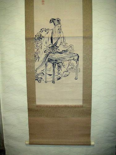 ♥掛軸　平野 華僊　人物画　掛け軸　骨董品 Amazon.co.jp: 蔵くら【真作】平野華僊人物画掛け軸180913Mサ75