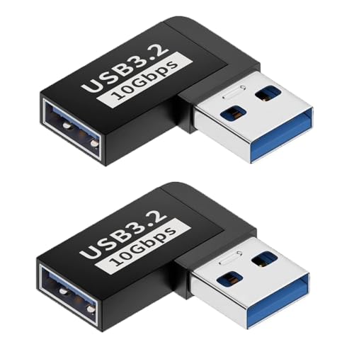 Leehitech Adaptador USB 90 Grados USB3.0 Macho a Hembra Convertidor Plano 10Gbps Transferencia de Datos de Alta Velocidad para MacBook Pro MacBook Air 2022 Huawei Galaxy iPhone iPad Pro