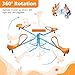 360 Degree Rotation Seesaw Swivel Teeter-Totter, 2/3/4 Seats Sit and Spin Outdoor Playground Equipment for Kids, Toddlers, Boys, Children (Orange-4 Seats)