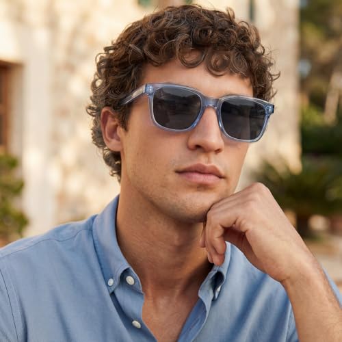 Image of CARFIA Acetate Polarized Sunglasses for Men UV400 Protection Classic Retro Square Shades Driving Glasses