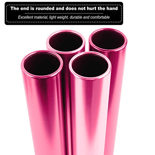 Chihutown 4 Pack Relay Baton, Aluminum Alloy Athletics Batons Track, Hollow Color Relay Running Race Outdoor Field Tools For Race Running And Outdoor Sports (Pink) #TOP2