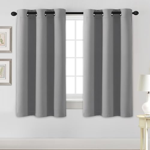 H.VERSAILTEX Blackout Curtains for Bedroom Thermal Insulated Room Darkening Living Room Curtains 54 Inch Long Grommet Privacy Protection Window Curtain Panels/Drapes for Nursery, 2 Panels, Dove Gray