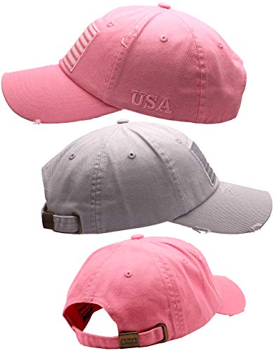 Image of Antourage American Flag Unisex Baseball Hat for Men and Women | USA Flag Mesh Snapback Flat Visor Cap + 2 Patriotic Patches