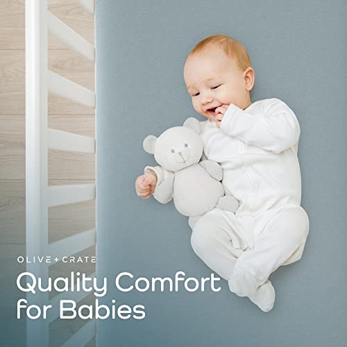 Olive + Crate Crib Sheets Luxury Eucalyptus Tencel | Naturally Organic Pure Ultra Soft And Breathable | Boys And Girls | Baby And Toddler | Deep Pockets | Basalt Blue #TOP5