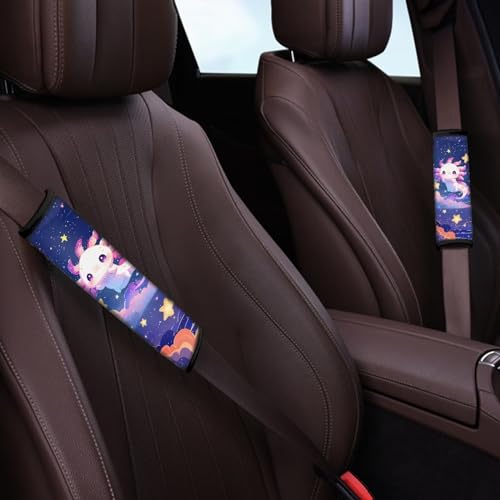 Image of AFPANQZ Galaxy Axolotl Car Seat Belt Pads Covers Harness Vehicle for Adults Kids 1 Pair /Set Safety Seatbelt Cushion Pads Kit Shoulder Straps Pads for Bags