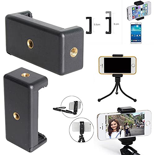 Image of BKN Camera Stand Clip Bracket Holder Tripod Monopod Mount Adapter for Mobile Phones with 2 Side Screw