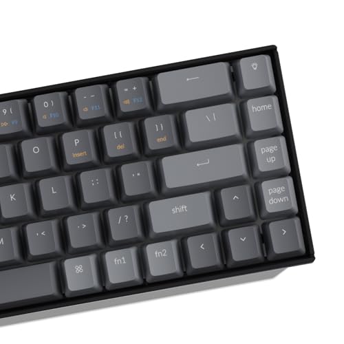 Image of Keychron K6 Mechanical Keyboard 65% Compact 68 Key Wireless Gaming Keyboard, RGB Backlight Bluetooth 5.1 /Wired Keyboard Compatible with Mac Windows, Gateron G Pro Brown Switch