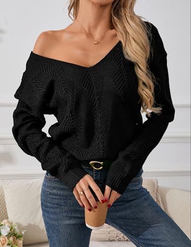 Womens Sexy Off The Shoulder Sweater Spring 2025 Trendy Lightweight Cute Crochet Knit Hollow Out Button Cardigan4