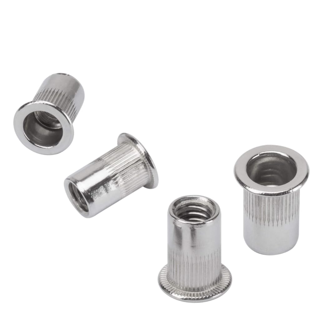 M3 M4 M5 M6 M8 M10 M12 ZINC FLANGE RIVNUTS THREADED BLIND RIVET NUTS OPEN END (50, M8)