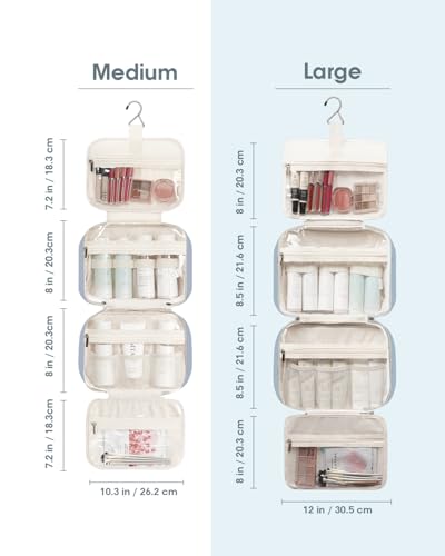 Image of Travel Toiletry Bag for Women Large Hanging Makeup Bag Organizer Toiletries Bag for Full Size Essentials Accessories Cosmetics (Greyish Blue (Large))