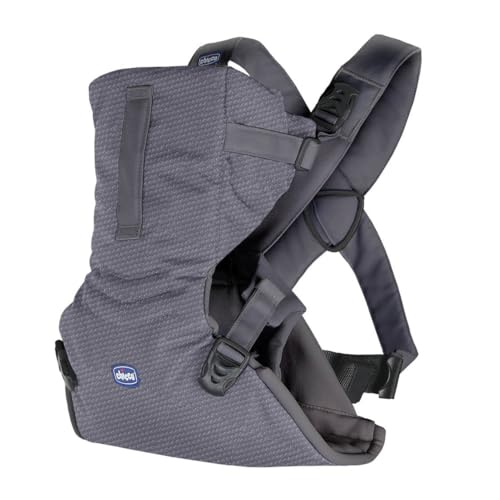 Chicco Easyfit Mochila Bebé Ergonómica para Bebés y Niños desde el Nacimiento a 9 Kg, Porta Bebé Simple e Intuitivo de Llevar, Frente Mamá y Frente Calle, Soporte para Cabeza y Cuello, Gris