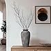 Wancetang Large Rustic Terracotta Vase, 11 inch Tall Ceramic Flower Vase, Clay Farmhouse Decorative Vases for Flowers, Living Room, Shelf, Entryway, Home Decor, Grey