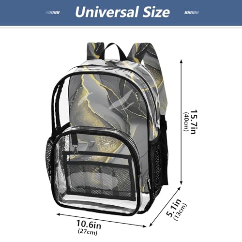 Boys Backpacks for Girls Marble Gray Travel Clear Bags for Women See through Approved Bag4