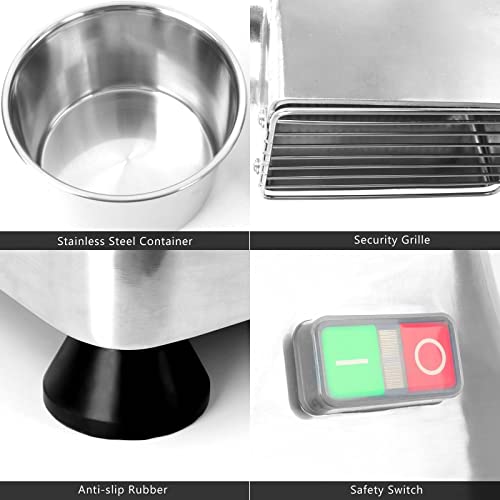 Diyarea Electric Commercial Cheese Grater Stainless Steel Electric Grinder With A Container For Cheese, Butter, Bread Bran Crumbs 110V 550W 88Lb/H #TOP3