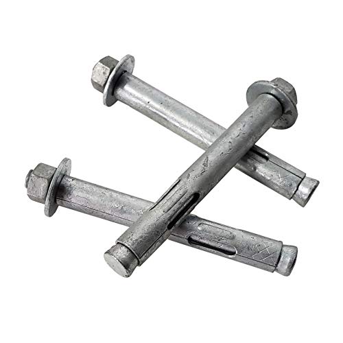 1/2\" x 4\" Sleeve Anchor Bolt for Concrete, Hot Dip Galvanized Hex Head Expansion Anchor, Heavy Duty Masonry Fastener for Brick, Concrete Block & CMU, Exterior Construction, 20 Pack - Thumbnail 6