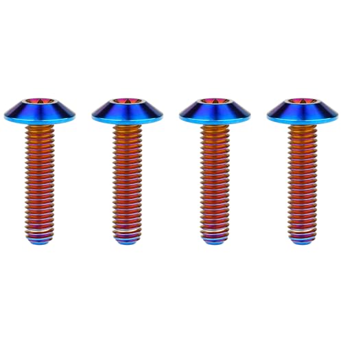 Titanium M4 M5 M6 Button Torx Head Bolt Screw (Burnt Blue, M5x25mm)