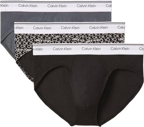 Calvin Klein Calzoncillos bóxer Pack de 3 Hombre Trunks Balance Low Rise, Multicolor (Black/Wrapped Logo_Black/Regatta), XL