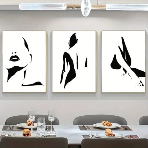 Toiles décoratives pour transformer un mur vide | Set d'art abstrait 50x70cm élégant