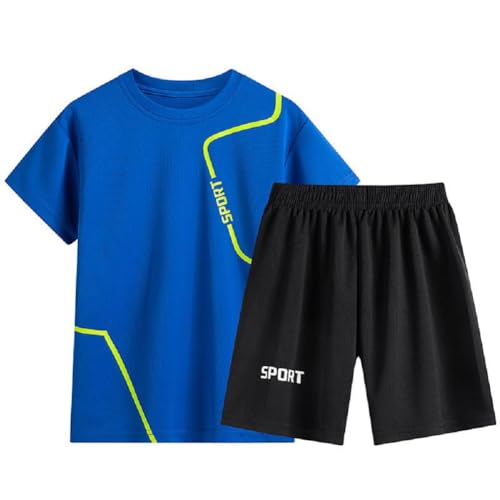 Boys Sport Short Sleeve Tee and Short Set, Lightweight and Breathable Quick Dry Set 7T
