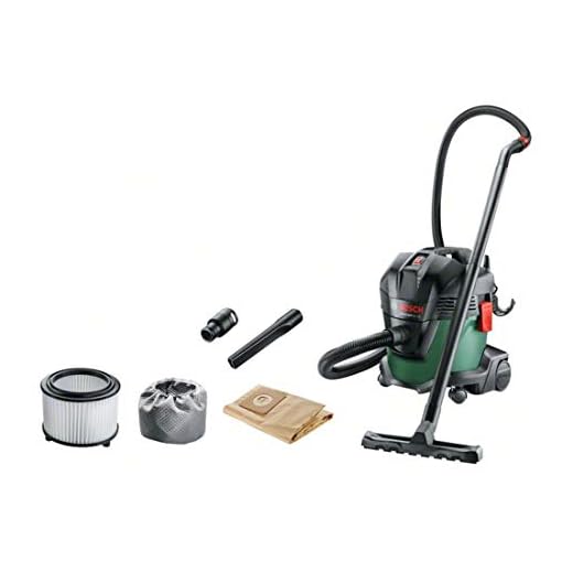 Bosch Universal Vac 15 - Aspirador en seco y húmedo, bolsa de filtros de papel, 1000 W y 15 l (incluye boquillas para ranuras y para suelos, 2 tubos de extracción, manguera 2,2m, en caja de cartón)