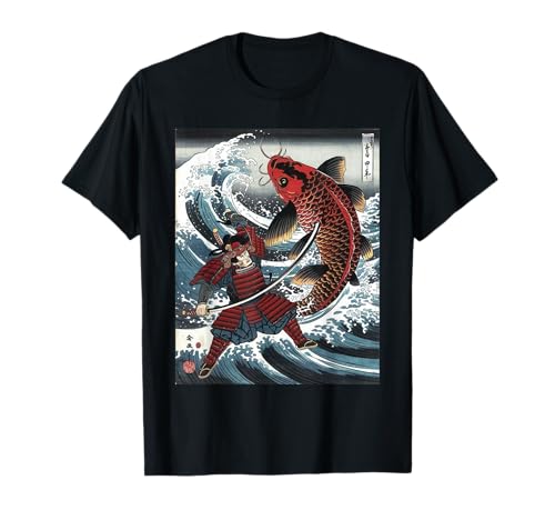 Japanese Samurai Fighting Giant Carp T-Shirt