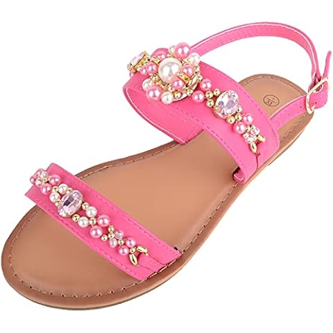 ABSOLUTE FOOTWEAR Girls Pearl Design Sandals Cover