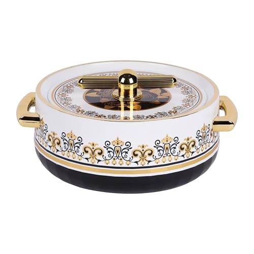 Royalford 1200ml Heritage Insulated Hotpot RF12991 Food-Grade Casserole Super PU Insulation PP Outer Body Stainless Steel Inner Firm Twist Lock Multicolor 1pc