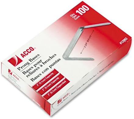 Acco Prong Archivos de papel Sujetadores, 100Box Set de 2
