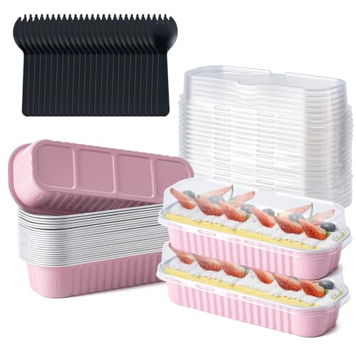 Husfunov 25 Pack Mini Cake Pans with Lids and Spoons,...