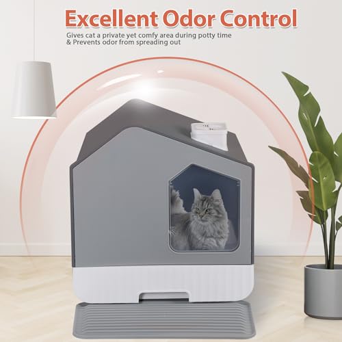Arenero cubierto para gato grande Nouva gris miniatura 4