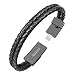 Auzev Christmas/New Year Gifts Charging Bracelets Cable Data Charger Cord Fashion Double Braided Leather Wrist Line (M（7.2"）)