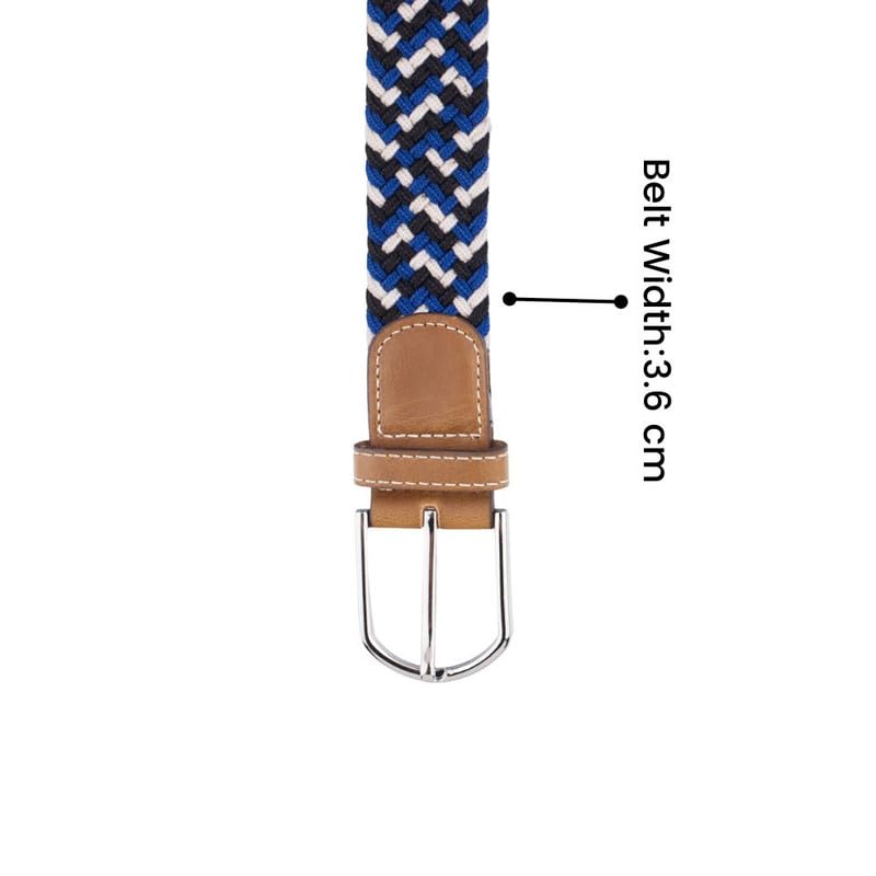 Image of The Tie Hub Unisex Stretchable Woven Fabric Belt | Adjustable, Hole-Free Design | Fits Up to 40 Inches Waist