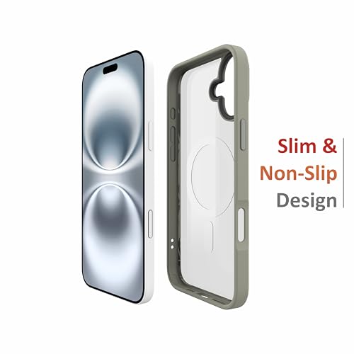 Image of for iPhone Case 16, [Anti-Yellowing Technology] [Military Grade Drop Protection] Shockproof Slim Hybrid Phone Case for iPhone 16 - Grey