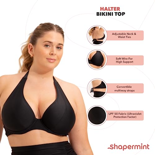 SHAPERMINT Women's Halter Bikini Top - Swim Tops for Women, Swimwear from Small to Plus Size3