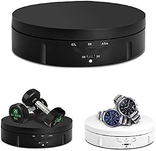JAYEGT Motorized Rotating Display Stand, 5.74inch /22lbs Load, 360 Degree Electronic Turntable Display Stand for Photography Products Shows , Jewelry, Watch, 3D Models, Cake --Black