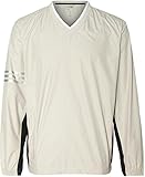 adidas Men's ClimaLite Color Block V-Neck Wind Shirt, Ecru/Black, Large