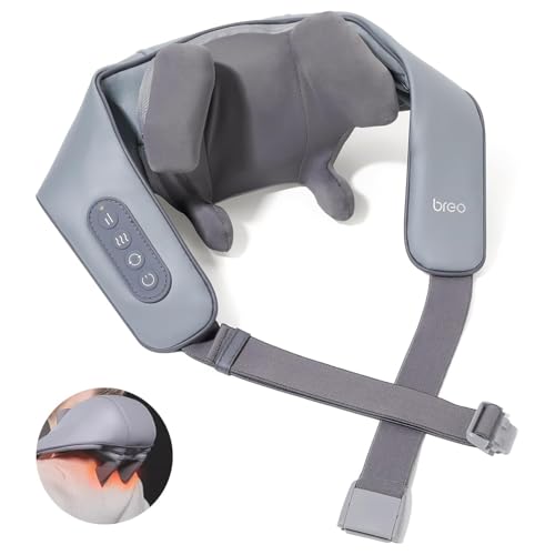 Breo N5 Mini Masajeador De Cuello Con Calor, Masajeador Eléctrico Para Cuello Y Hombro, Masajeador De Hombro Shiatsu, Almohada De Masaje Para Cuello, Espalda, Hombro, Masaje Cervical Profund