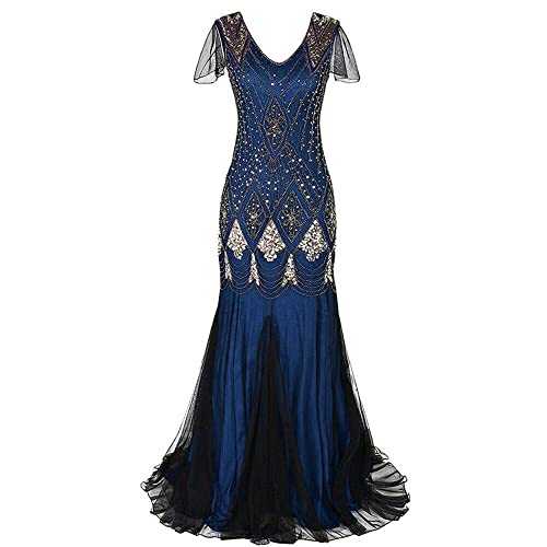 1920's long evening gowns or Long Prom Dress Navy