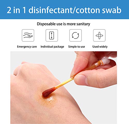 100 Disposable Iodophor Swabs Outdoor Supplies Medical Cotton Swabs Iodine Individually Packaged Cotton Swabs Iodine Swabs For Nose Care (Brown 100) #TOP3