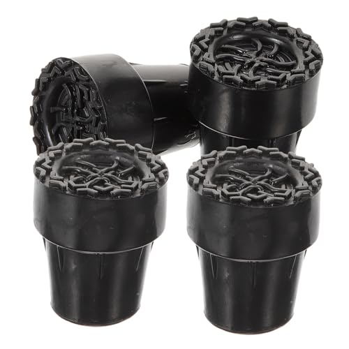 FOMIYES 4pcs PVC Resin Crutch End Mat Cane Replacement Tips Small Cane Tips Replacement Cane Tips Black