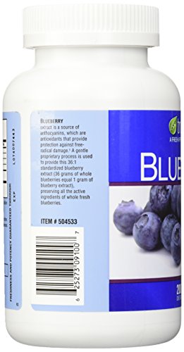 Trunature Blueberry Standardized Extract 1000 Mg Per 2 Capsules - 200 Softgels #TOP3