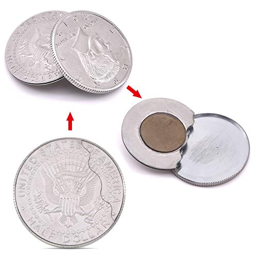 1pcs Magnetic Flipper Coin Butterfly Coin(USD Half Dollar Copy) Magic Tricks Comedy Close Up Magic Funny Coin Magic Easy to Do Gimmick Appearing Magic Illusion