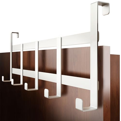 4smile Porte-manteau pour porte - crochet porte en inox, blanc, peu encombrant - rangement pratique, fixation solide