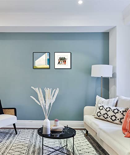 Auear, 12X12 Aluminum Metal Wall Mounting Photo Frame With Ivory Mat For 8X8 Pictures Includes Sawtooth Hangers, Spring Clips Real Glass (Black, 2-Pack) #TOP6