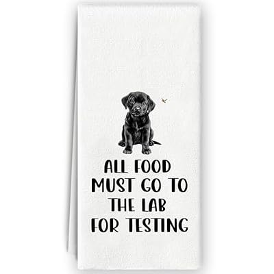 Bnzolyoia Black Labrador Kitchen Towels - Labrador Retriever Gifts, Labrador Decor, Dog All Food Must Go to The Lab for Testing Hand Towels Dish Towels for Bathroom Kitchen 16x24 Inch