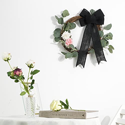 Meedee Black Burlap Ribbon 2.5 Inch Natural Jute Burlap Ribbon Black Ribbon Jute Ribbon Fabric Ribbon Colored Burlap Ribbon For Wreaths Craft Supplies Rustic Chic Wedding Home Decor, 10 Yards #TOP3