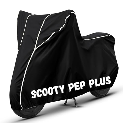 Image of Bike Cover for Scooty Pep Plus 100% Waterproof, Dustproof & Scratch Resistant| Fully Bottom Elastic UV Resistant Heavy Duty Body Cover | All Weather Outdoor Use