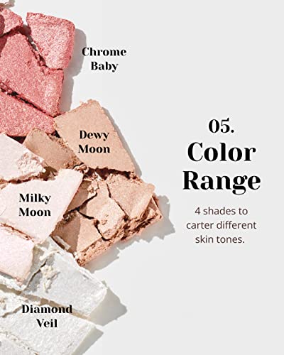 Glint Dewy Moon Natural Glow Highlighter Radiance Enhancing Makeup - Highlighter Powder Add Glimmer To Makeup - Shiny Illuminator, Rich Pigment & Silky Touch - Creamy Shiner Pigment (3.8G/0.13 Oz) By Lg Beauty #TOP5